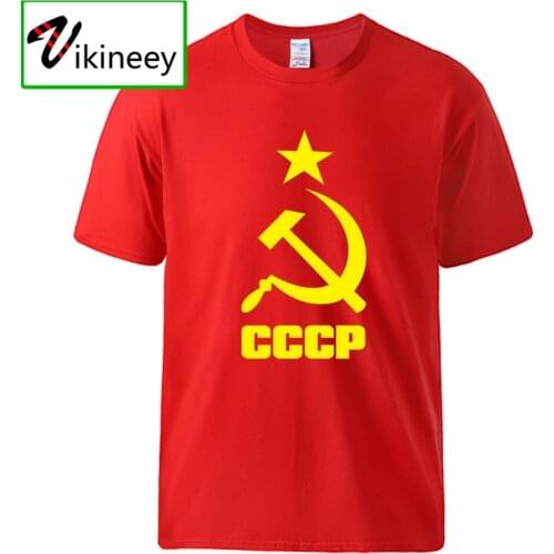 Cccp Russian Ussr Soviet T shirt Man Summer Cotton Sportswear Hip Hop Short Sleeve Tshirt Tee 2020 Hot Sell Loose Fit Streetwear