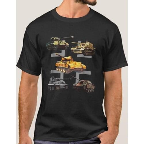 WW2 German Panther Jagdpanther Tiger 1 Tiger 2 Tanks T-Shirt. Summer Cotton Short Sleeve O-Neck Mens T Shirt New S-3XL