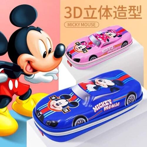 Disney stationery box cartoon car pencil case 3D embossed waterproof multi-function large capacity pencil case learning gift