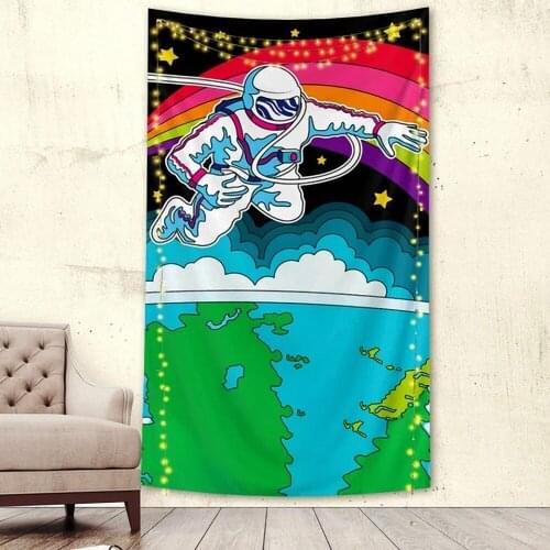 Astronaut Dreams Yoga Tapestry Travel Sleeping Pad Polyester Fabric 3D Printed Wall Hanging Tapestry Home Decor