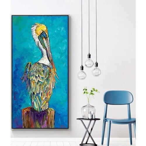 GoldLife Fashion Art Pelicans Modern Wall Art Canvas Painting For Living Room Wild Animals Oil Painting Canvas Poster Prints