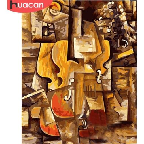 HUACAN Paint By Number Violin DIY Pictures By Numbers Landscape Kits Drawing On Canvas Hand Painted Painting Art Gift Home Decor