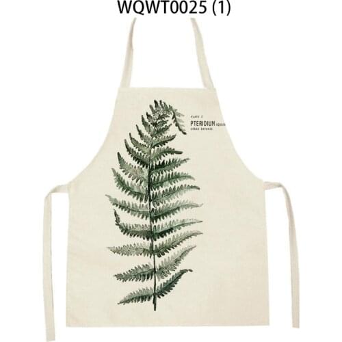 Green Leaf Pattern Clean Art Kitchen WomenS Sleeveless Apron Home Cooking Apron Chef Wear Apron For Kids Antifouling Adult Bib