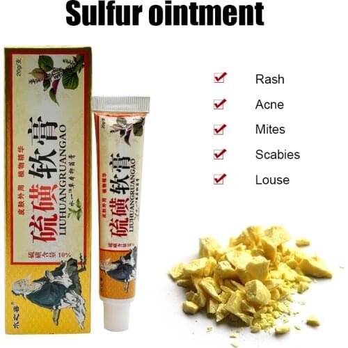 Treatment Psoriasis Dermatitis Eczema Sulfur Ointment Skin Allergies Pruritus Dermatitis Cream Herb Medicine Skin Care