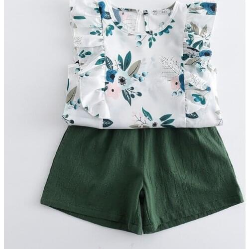 Menoea Baby Girls Clothes Sets 2021 Newest Summer Fashion Ruffles Outfits Kids Fashion Cute Short Sleeve Children Clothing