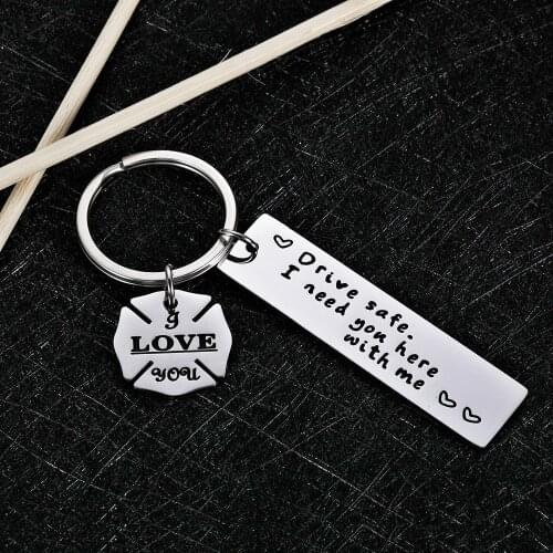 Fashion Key Chain Engraved Drive Safe I Need You Here with Me Keychain Rings Jewelry Pendant Fathers Day Valentine Gift