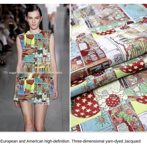 Cartoon three-dimensional yarn-dyed jacquard dress suit jacket fashion fabric, sewing fabric factory shop is not out of stock