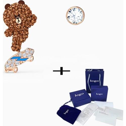 SWA 2020 New Fashion Classic High Quality Line Skateboard Pierced Earrings For Wife To Send Mother Birthday Romance Gift