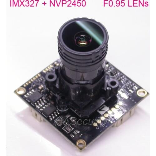 F0.95 lens HDR (WDR) AHD-H 1/2.8" STARVIS IMX327 CMOS image sensor + NVP2450 CCTV camera PCB board module +OSD cable