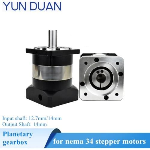86mm stepping motor reducer 12.7/14mm shaft Step DC motor Nema34 ratio4:1,5:1,10:1 planetary gearbox