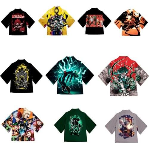 My Hero Academia Cloak Cosplay Costumes Midoriya Izuku Japanese Anime 3D T-shirt Men Women Fashionable Tops Casual Thin Coat