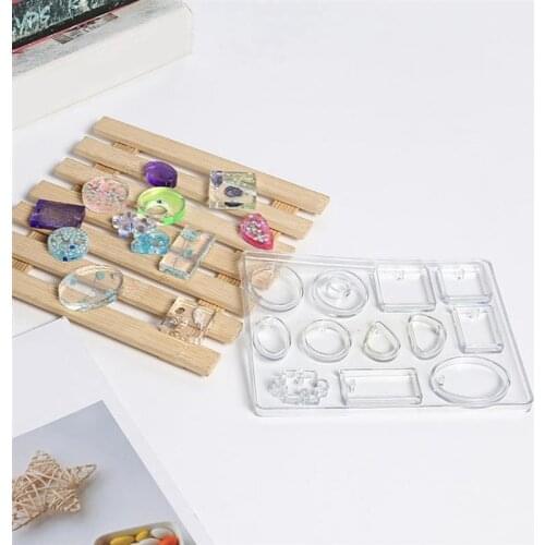 Silicone Pendant Mold DIY Epoxy Necklace Mold Resin Casting Mold with Holes for Jewelry Making DIY Earring Findings