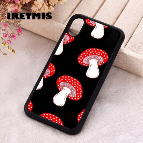 Iretmis 5 5S SE 2020 Phone Cover Case for iPhone 6 6S 7 8 Plus X Xs XR 11 12 Mini Pro Max Silicone Mushroom