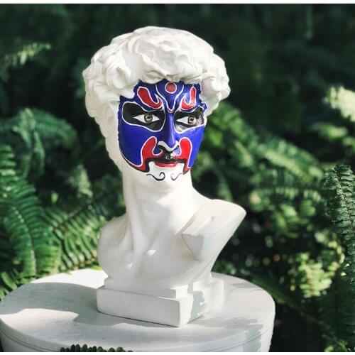 Modern David Bust Statue Michelangelo Creative Human Head Portrait Sculpture Nordic Style Home Decor Figurine Room Accessories