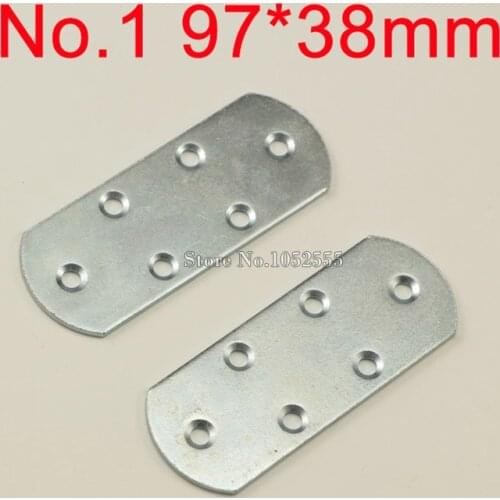 10pcs 97*38mm Iron Sraight Strip Corner Brackets Metal Shelf Support Repair Fixing furniture Connecting fittings K259