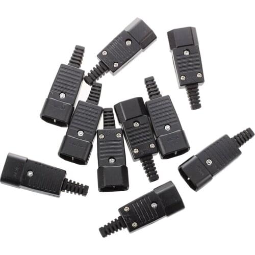 10 PCS IEC320 C14 Male Plug Power Adapter Cable Connector AC 250V 10A