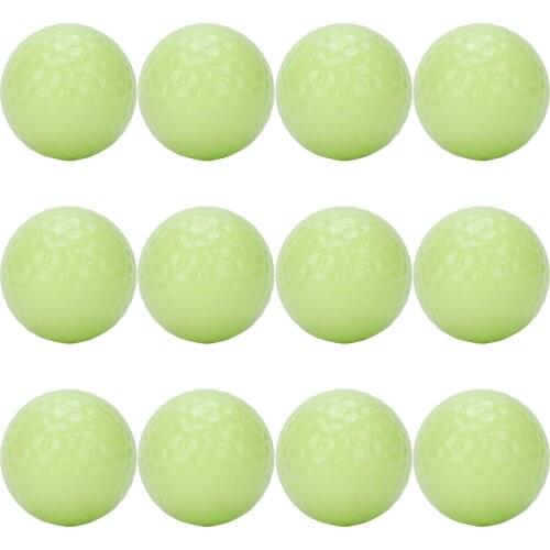 12pcs Glow Golf Balls Fluorescent Balls Night Luminous Glow In The Dark Light Glowing Golf Ball Glow Reusable for Practice