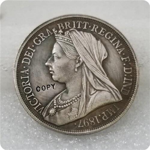 1897 UK Crown Queen Victoria Coin Silver COPY FREE SHIPPING