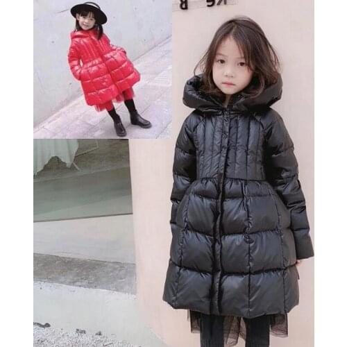 2019 fashion girl baby winter hooded long coat new year christmas wear girls kids cotton padded soft warm dress coats clothes