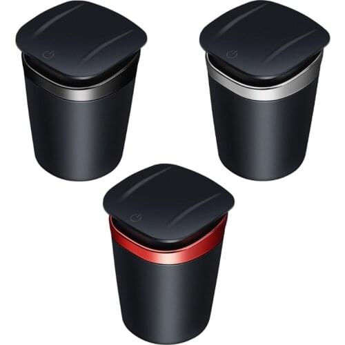 Car LED Ashtray with Detachable Lid Creative Portable Ashtrays LED Light Decorative Coin Storage Cup Container Cigar Ash Tray