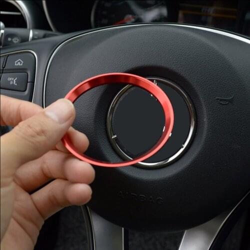 Car Steering Wheel Center Emblem Decoration Rings Stickers Cover for Mercedes Benz GLE CLA GLA W213 W246 W205 C117 Accessories