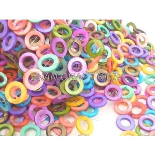 6 strands of Mother of Pearl Shell Bead Strand 16 inches Round 20mm multiple colors hole 1mm D15