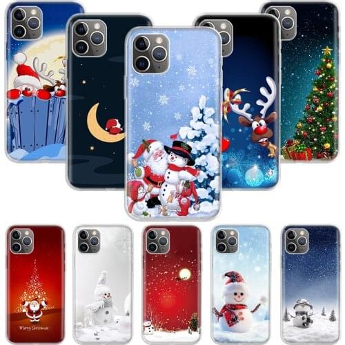 Merry Christmas Santa Claus deer Case for Apple iphone 11 12 Mini Pro XS Max XR X 7 8 6 6S Plus 5 5S SE 10 Ten Gift Silicone Pho