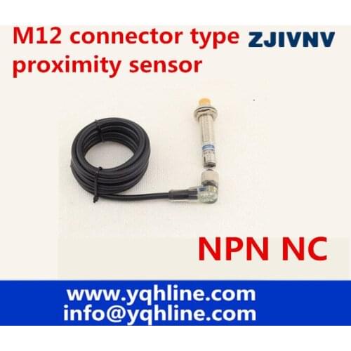 M12 cylinder connector type NPN NC DC 3 wire proximity inductive sensor normally close proximity switch plug with led indicator