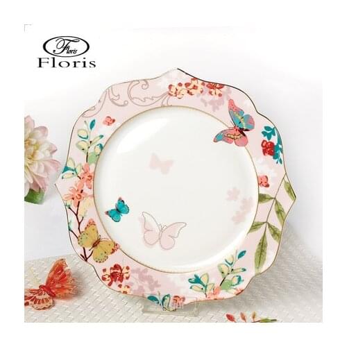 11 inch Butterfly Ceramic Dinner Plate Porcelain Dessert Snack Cake Dishes for Kitchen Decor Gift Free Shipping