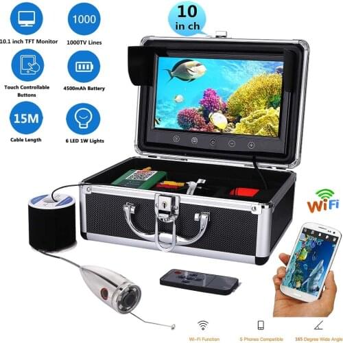 10" 1000TVL HD Wifi Wireless Underwater Fishing Video Camera Kit For IOS Android APP Supports Video Record and Take Photos