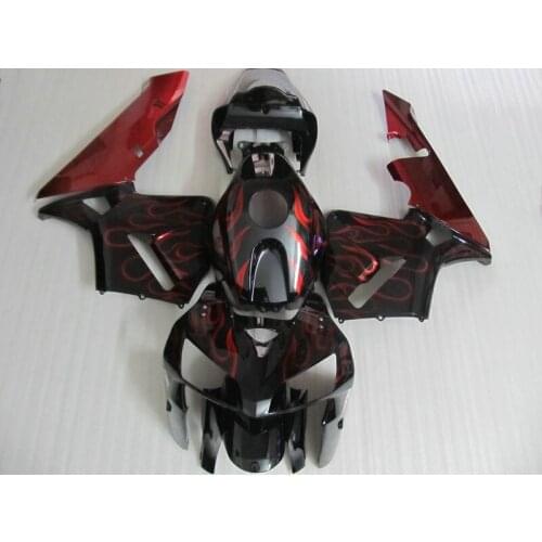 Motorcycle Fairing Kit for HONDA CBR600RR 05 06 CBR 600RR F5 2005 2006 CBR600 ABS Red flames black Fairings set+7gifts HX46