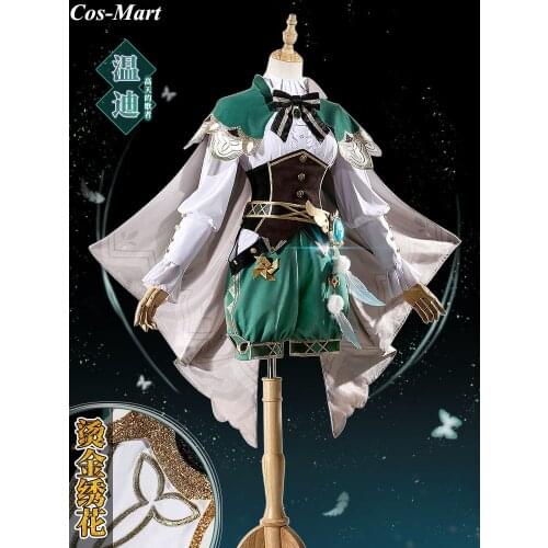 Hot Game Genshin Impact Venti Cosplay Costume God Of Wind Fashion Lovely Uniform Suit Full Set Role Play Clothing S-XL New Style