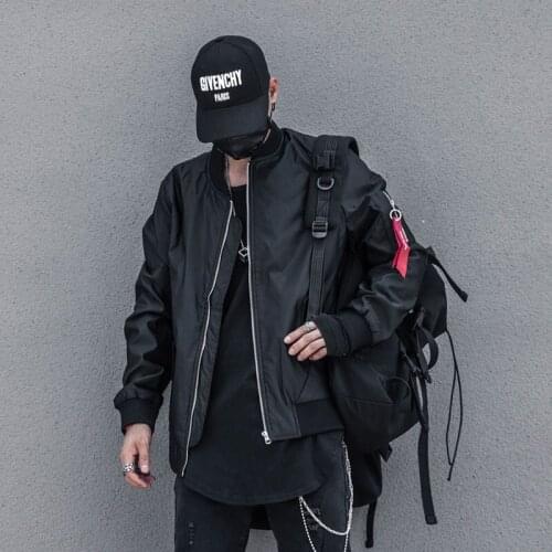 Military Jacket Men Dark Bomber Jacket Coats Harajuku Casual Baseball School Team Jackets Men Thick Autumn And Winter Tops Coats
