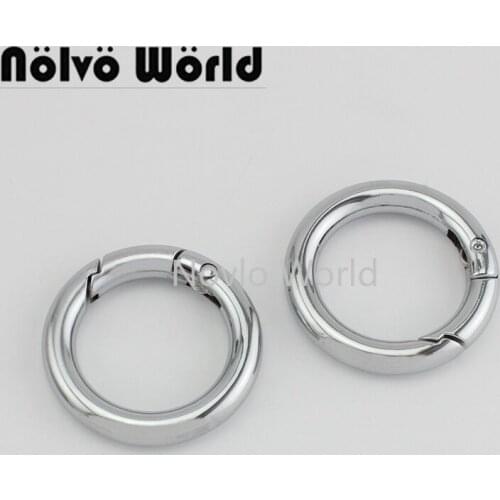 Nolvo World 5-20-100pcs 6 colors 6mm wire,25.5mm 1" chrome heavy metal O ring spring ring key ring decorative buckle
