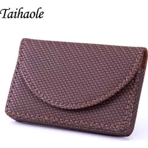 Taihaole Men Credit Card Holder Leather Purse for Cards Case Wallet for Credit ID Bank Card Holder Women Cardholder and Coins