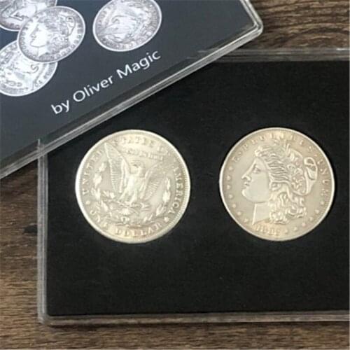 Morgan Dollar Shell And Coin Set (4 Coins 1 Shell) By Oliver Magic Tricks Coin Magic Tricks Illusions Close Up Fun Gimmicks