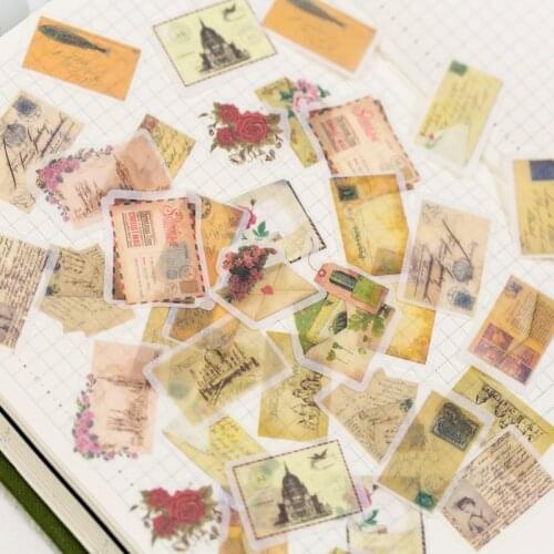 Retro Style Stickers 40pcs/pack Stationery Stickers for Decoration DIY Album Planner Diary Stickers