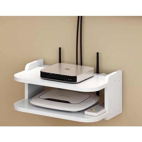 Punch-free Living Room TV Wall Set-top Box Rack Rack Router Storage Box Wall Hanging Decorative Saving Space Shelf Organizer