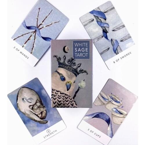 White Sage Tarot Deck Leisure Party Table Game High Quality Fortune-telling Prophecy Oracle Cards With Guide Book