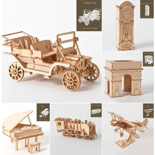New Arrival 1pc Children Wooden 3D Model Building Blocks Assembly Puzzles Kids Educational Toys