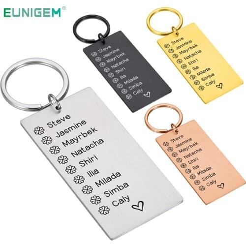 Personalized Name Keychain Family Keyring Cute Keychain Customized Name Gifts for Parent Children Families Member Gift Man Women