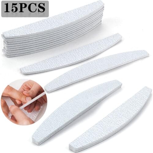 5/10/15/50pcs Nail File 100/180 Sanding Buffer Block Grey Boat Pedicure Manicure Buffing Grinding Polishing Professional Files