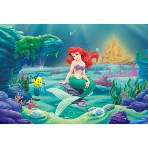 Undersea Underwater mermaid backdrops girl Birthday party cartoon Photography photo booth backgrounds wall Decorations posters