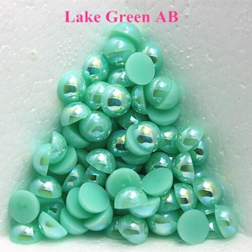 Lake Green AB Colors 1.5mm-14mm Half Round ABS Imitation Pearls Beads DIY Jewelry Making Accessories