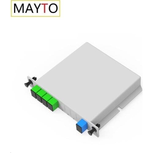 SC APC PLC 1X4 Fiber Optic Splitter Box FTTH Cassette Insertion Type Fiber Optic Splitter Free Shipping
