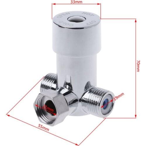 G1/2" Hot & Cold Water Mixing Valve Thermostatic Mixer Two In & One Out