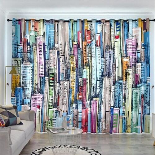 3d curtains New simple modern personality creative curtain bedroom living roomwindshield blackout curtains