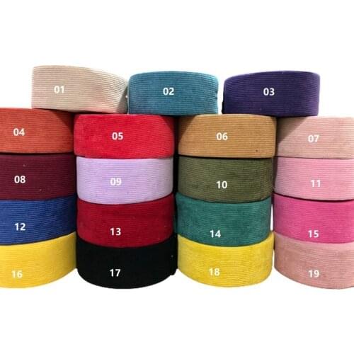 19colors available 75mm liston Velvet Corduroy fabric ribbon