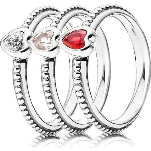 Classic European Style 925 Sterling Silver 3 Colors One Love Heart Ring For Women Wedding Party Fashion Ring Jewelry Making