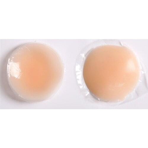 1Pair Practical Silicone Bra Pasties Chest Stickers Petal Round Shape Invisible Reusable Self Adhesive Pasties Nipple Cover